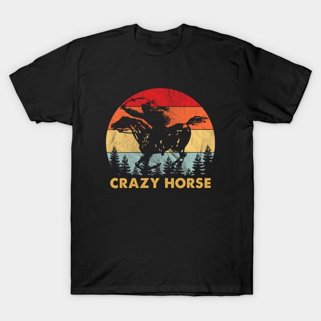 Retro Vintage Crazy Horse T-Shirt by Symmetry Stunning Portrait